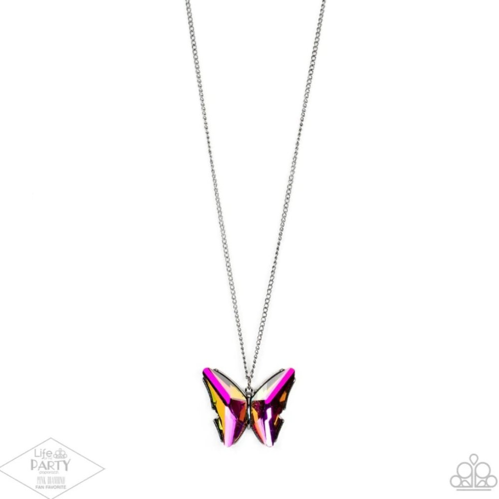 Oil Spill Butterfly necklace